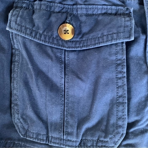 CRAZY 8 Girls Utility Cargo Jacket Below Hip Zip Up Velcro Sz S 5/6 Navy Blue - Picture 7 of 15